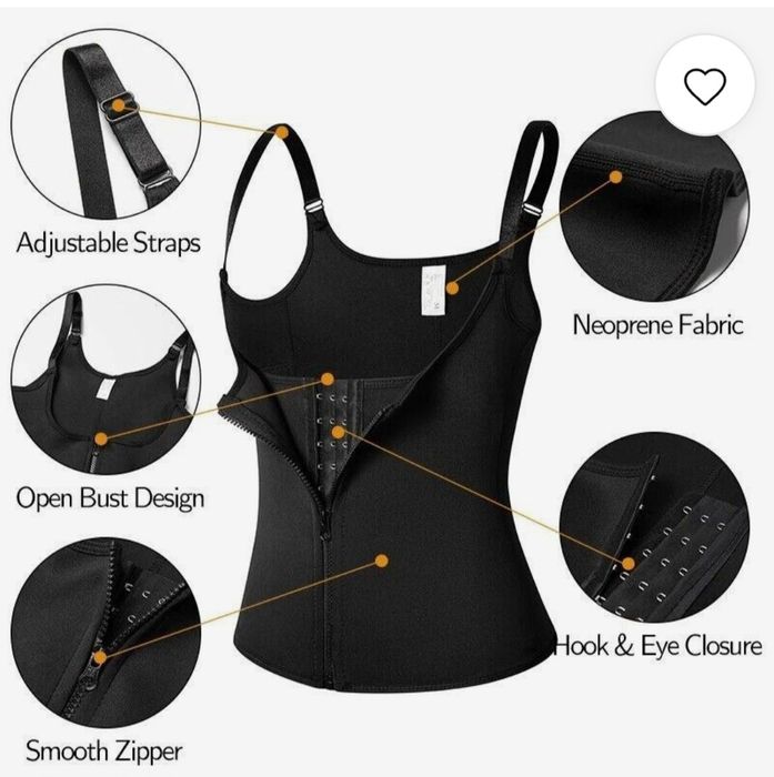Bluzka neopranowa koszula fitness czarna zamek gorset