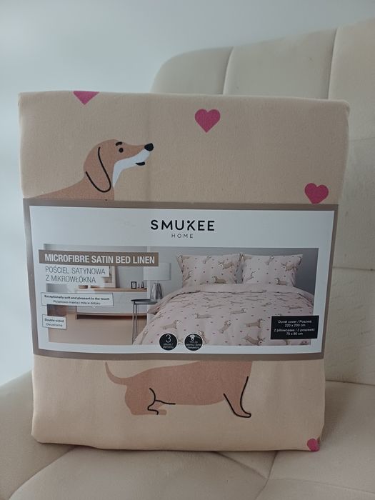 Pościel w jamniki Smukee 200x220 nowa