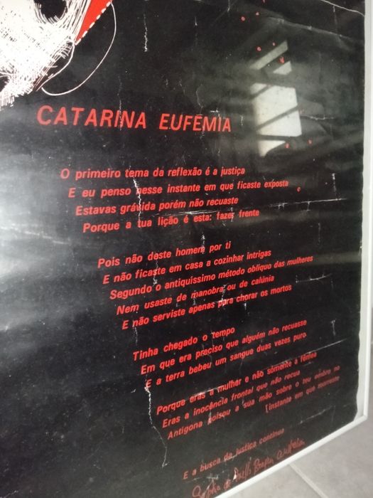Cartaz emoldurado, Zeca Afonso e Sofia Melo Breyner
