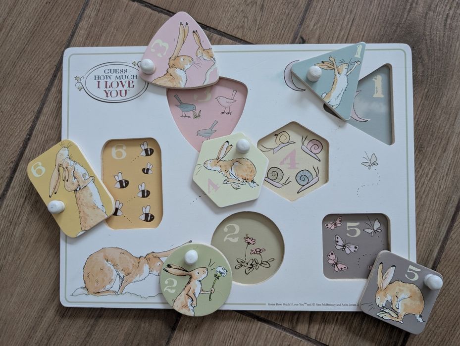 Drewniana układanka liczby