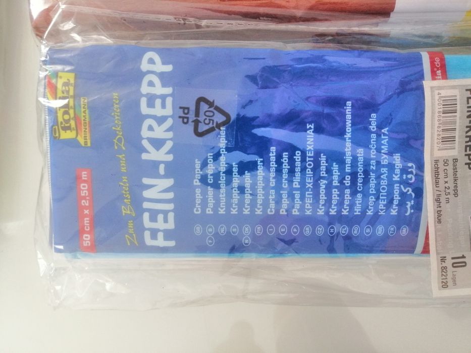 Papel de crepe - papel plissado - várias cores