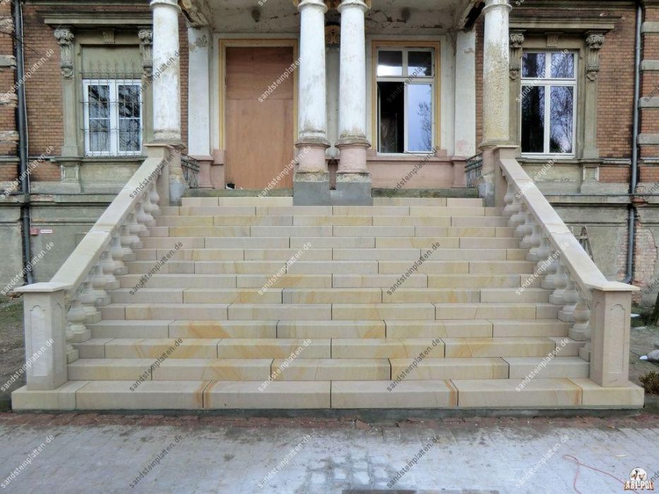~48~ Schody zewnętrzne, piaskowiec, bloki, kamień naturalny
