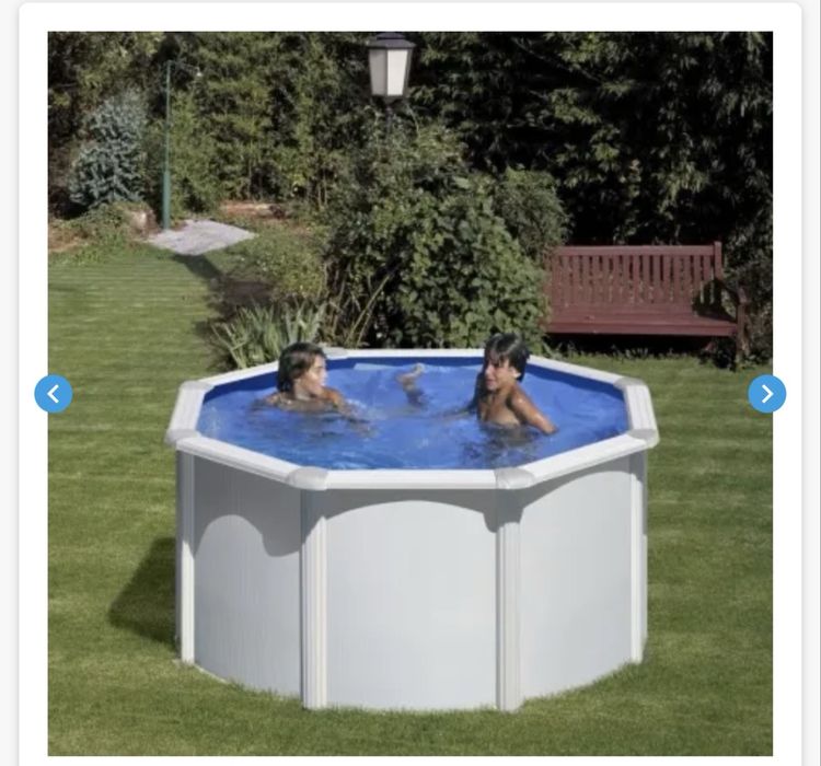 Estrutura Piscina Gre Redonda 240x120 serie Fidji com 6 anos