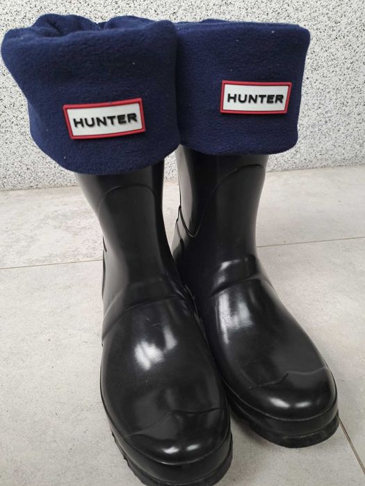 Kalosze Hunter czarne, swietny stan! ocieplacze gratis rozmiar 38