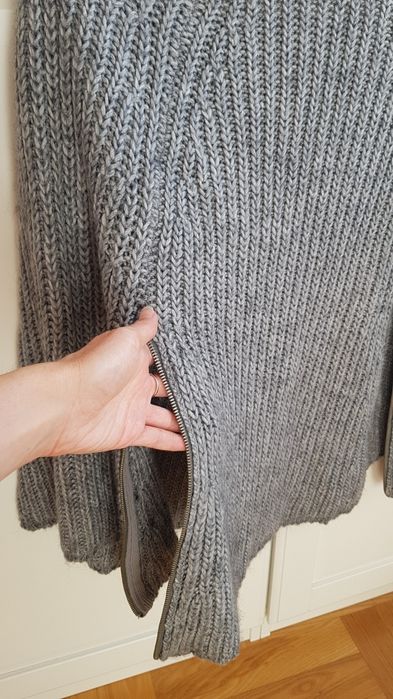 Ponczo kardigan sweter  XS S wełna alpaka