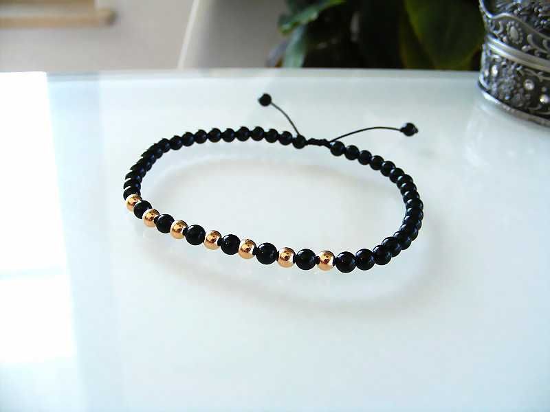 Bransoletka męska 7 grzechów (18k złoto, turmalin)