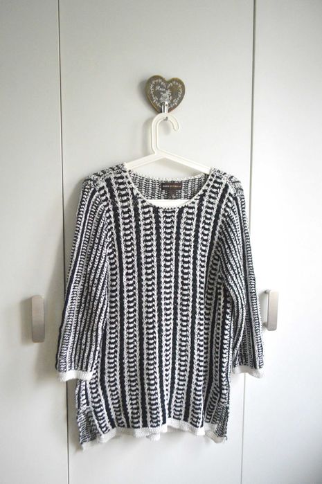 Dana Buchman sweter ażurowy bawełna premium L/XL