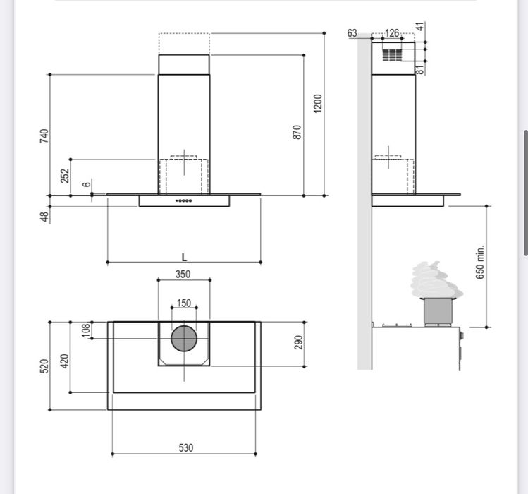Nowy okap kominowy Kupperbusch 90cm