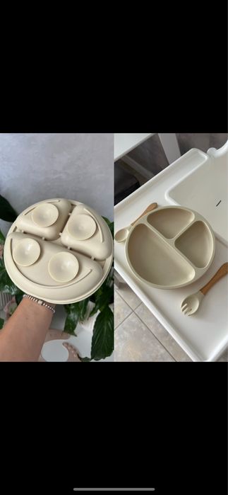 Набор силиконовой посуды детской посуд для малюка слюнявчик+подарки