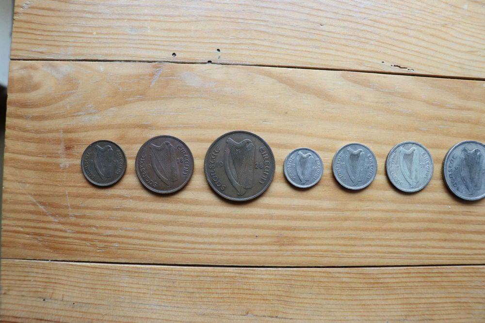 Série Completa de Moedas Irlandesas Pré-Decimais