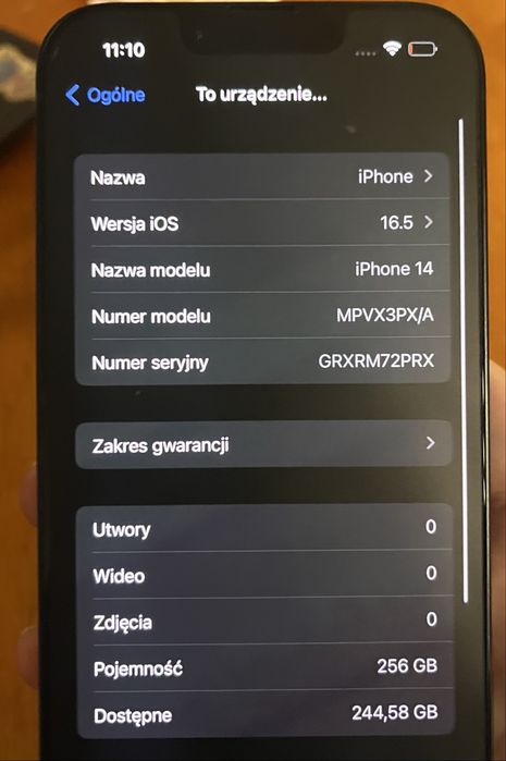 Iphone 14, 256gb, 100% baterii, stan idealny