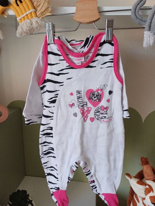 Zestaw Kaftan rozpinany i śpiochy gamex r.68 z pieskiem