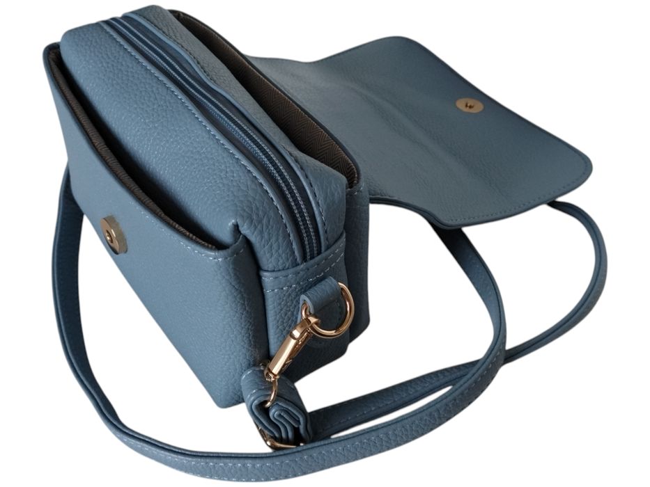 Mała Listonoszka Damska Niebieska Torebka Wizytowa Na Ramię