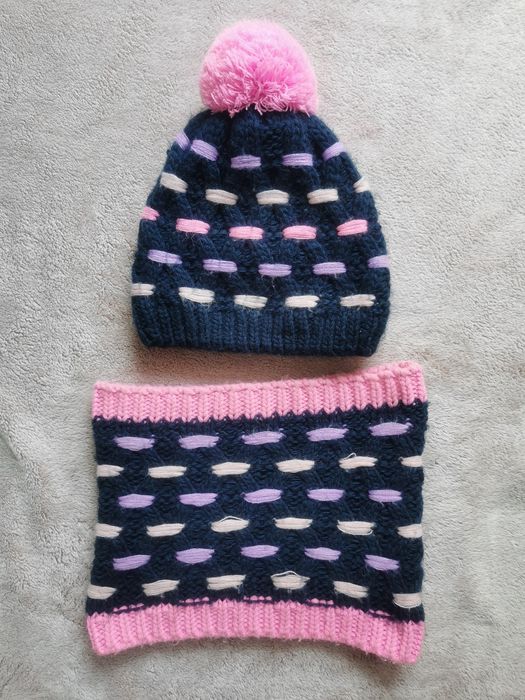 Czapka z kominem zestaw rozmiar 48-50