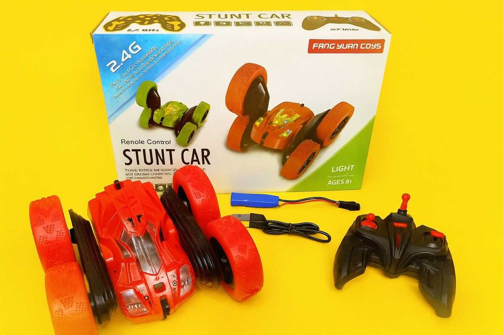 Трюковая машинка-вездеход Stunt RC, цвет Зеленый - Красный