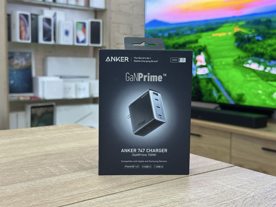 Зарядний пристрій Anker 747 USB-C GaN Prime 150W MacBook iPhone