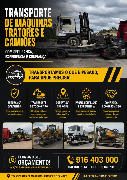 Transporte de Maquinas, Camioes e tratores