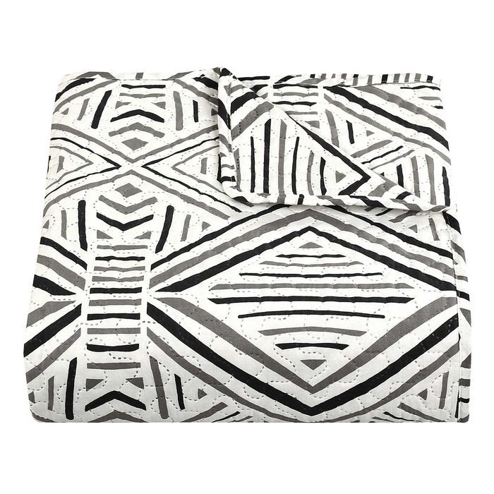 Narzuta 170x210 Tarik biała czarna geometryczna