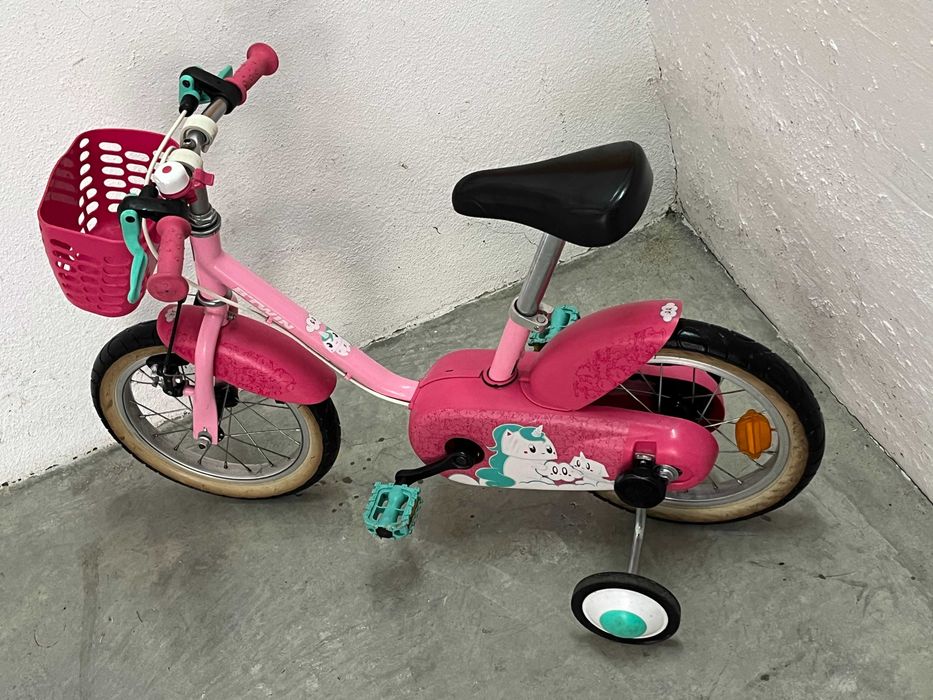 Bicicleta menina roda 14 ideal 3 - 5 anos com rodinhas