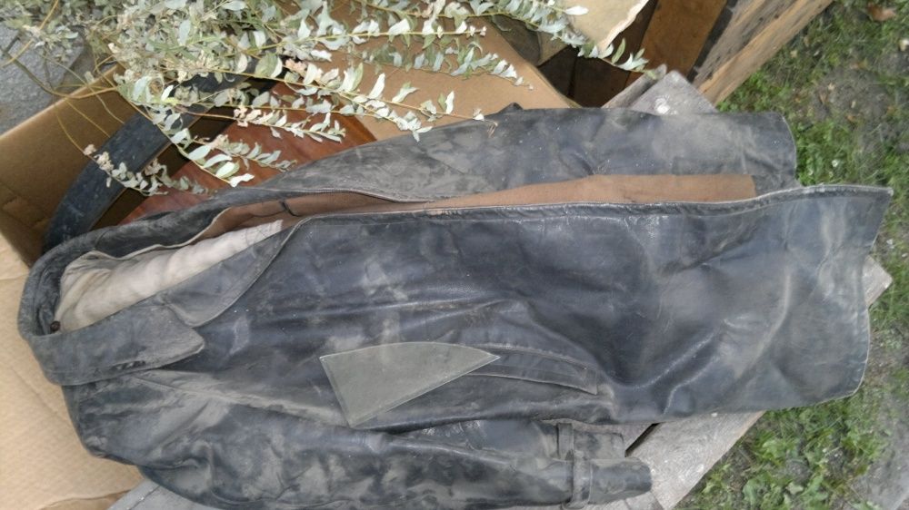 Stary płaszcz skórzany oficerski ss gestapo wehrmacht l luftwaffe loft