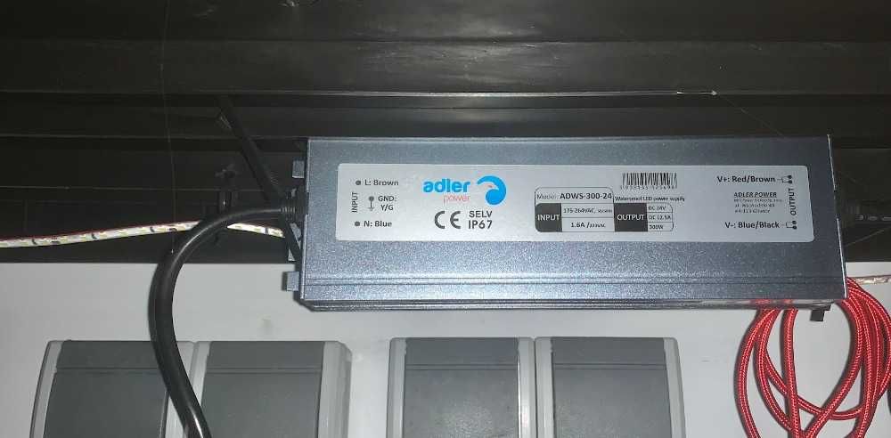 Zasilacz do LED ADLER 24V 300W 12.5A, wodoodporny