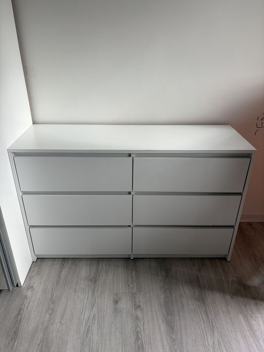 Biała komoda, 6 szuflad REZERWACJA