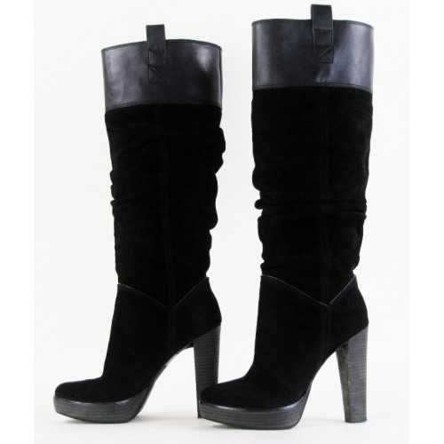 500$ Bcbg max azria черные замшевые сапоги с usa  до колен chloe