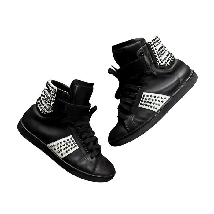 Кроссовки saint laurent 14FW Studded high black white