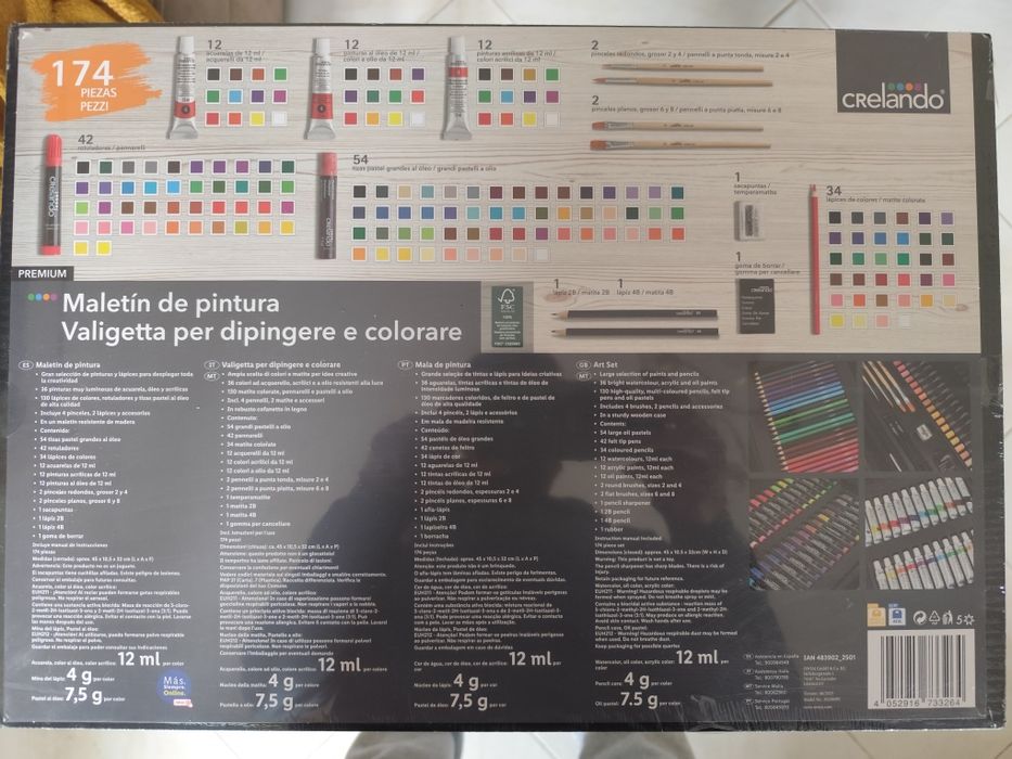 Mala pintura -Nova-  lápis, pastel, óleo, aguarelas, acrílico, canetas