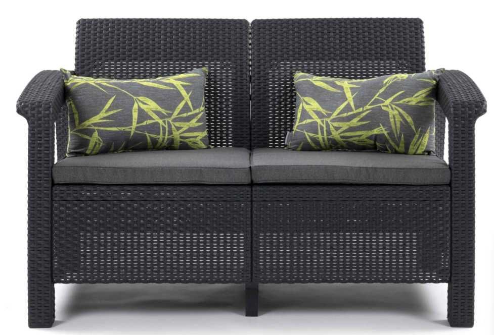 Пластиковая скамейка со спинкой, Диван Corfu Love Seat 2-местный