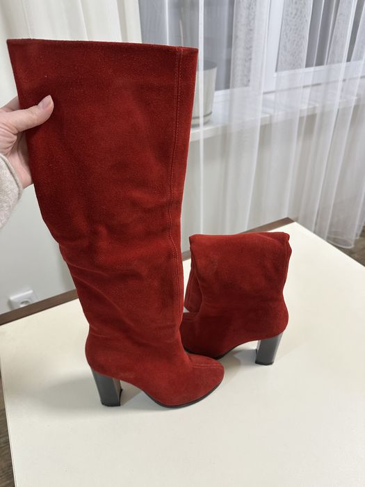 Замшеві ботфорти зимові