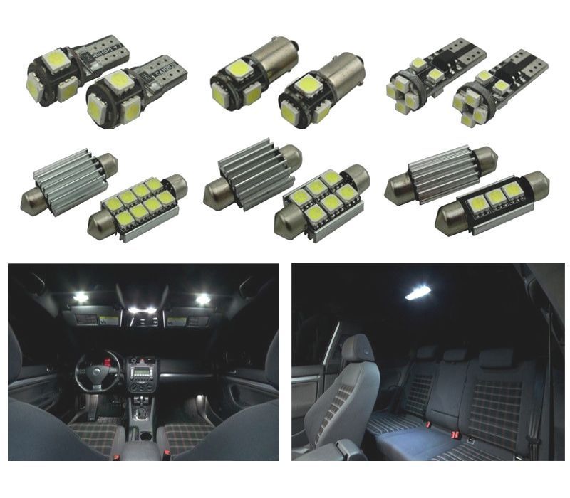 KIT 17 LAMPADAS LED INTERIOR PARA VOLKSWAGEN VW GOLF 5 GTI 06-09