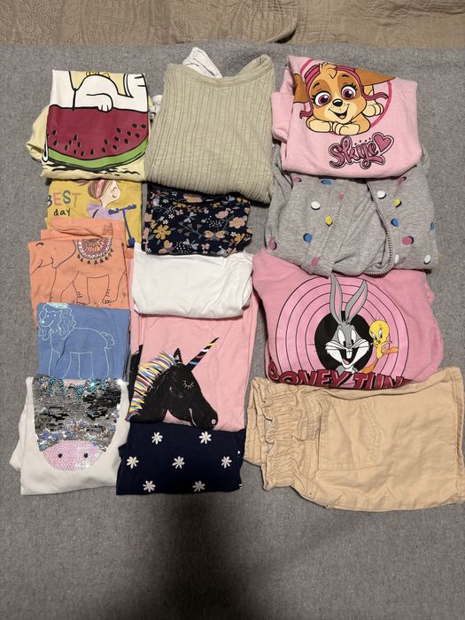Paka ubranek dziecięcych 128 dziewczynka, 14szt, Skye, Snoopy, Zara