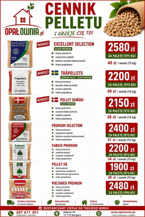 Pellet szwedzki świerk skandynawski PREMIUM 6mm A1 , DOSTĘPNY.