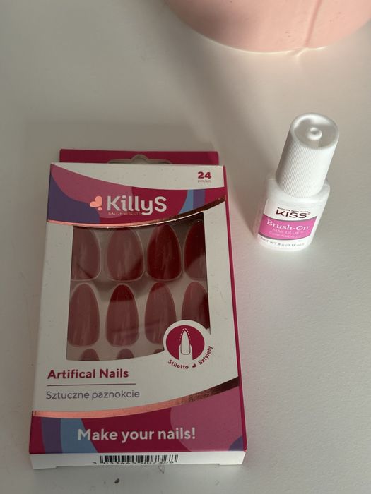 Zestaw sztuczne paznokcie tipsy presson i klej