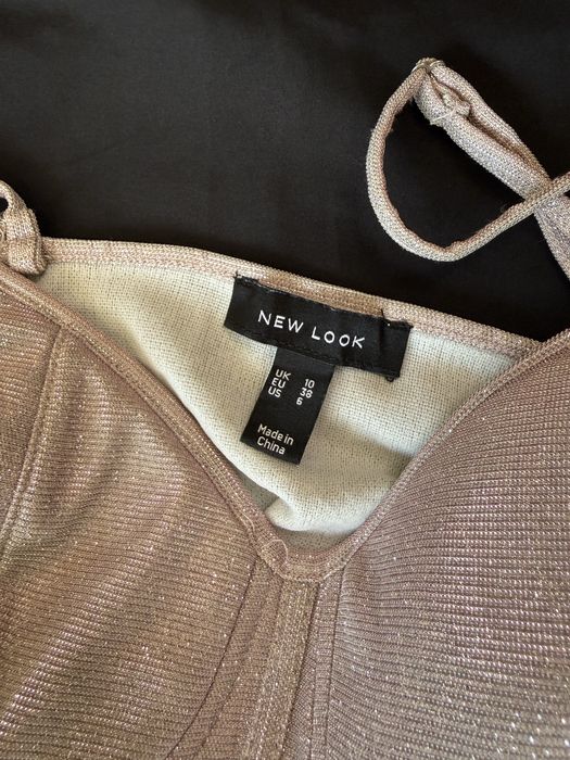 Корсетне боді з люрексом (блискітками) від бренду New Look