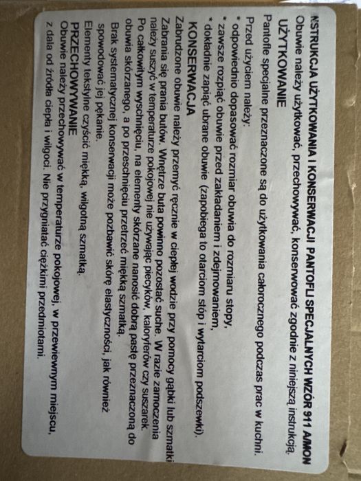 Buty robocze, białe. Pantofel specjalny rozmiar 26,5