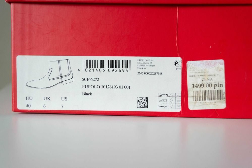 Hugo Boss męskie buty skóra bydlęca chelsea boots