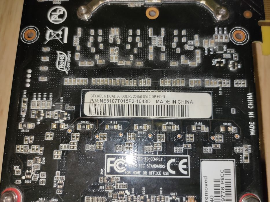 Продается видеокарта Geforce 1070ti 8гб б/у