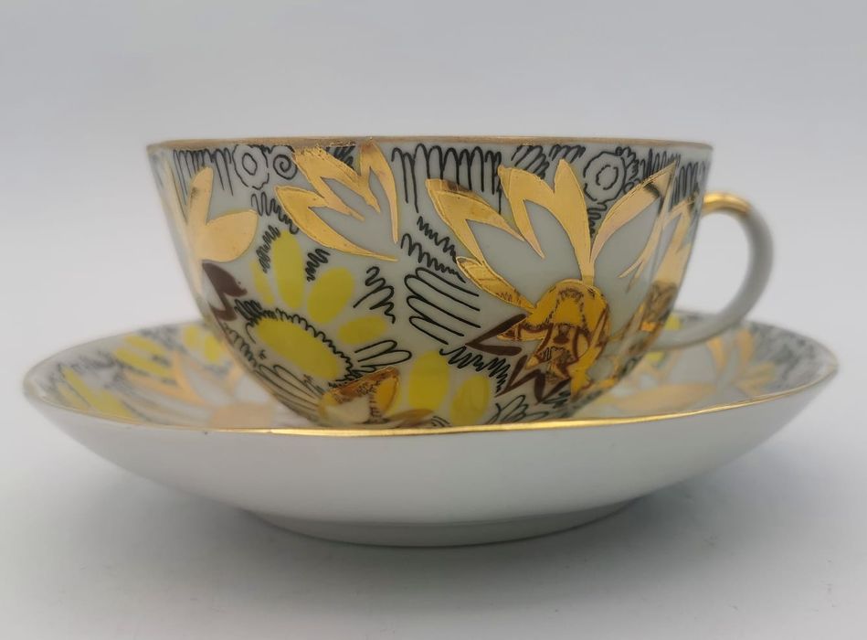Porcelana Rosja  Łomonosow DUO herbata Imperialna Fabryka Porcelany