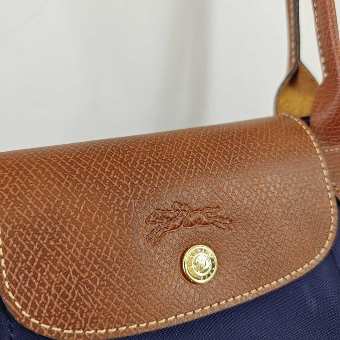Torba Damska"Longchamp_Le_Pliage_Nylon_Skóra_Navy blue