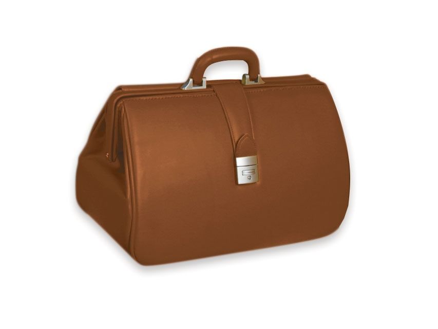 Torba Lekarska Kansas Jasnobrązowa Ze Sztucznej Skóry Do Noszenia Dokumentów I Przyboru Medycznego Gima
