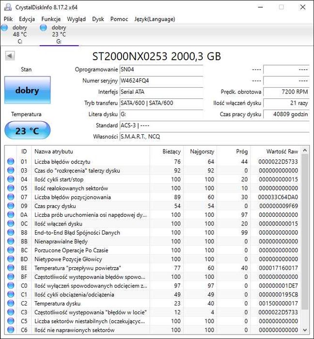 dysk ST2000NX0243 sata 2tb 2,5" 4Kn