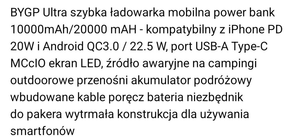 Nowy powerbank BYGP.