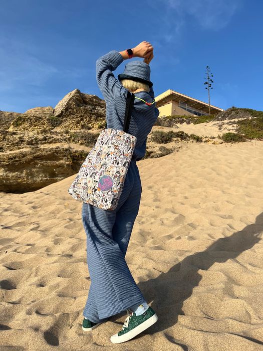 Sacola de compras para cães  Tote shopper Bag with dogs and coffee