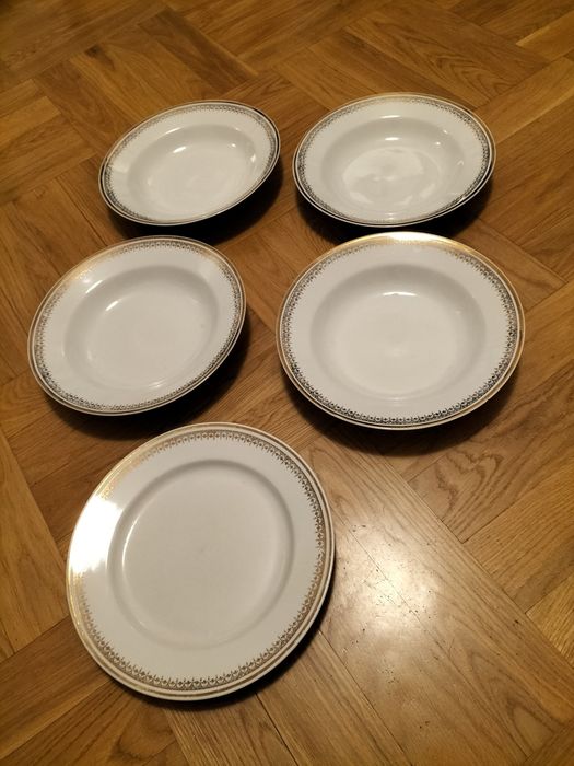 4 x talerze głębokie + 1 obiadowy Porcelana Włoclawek