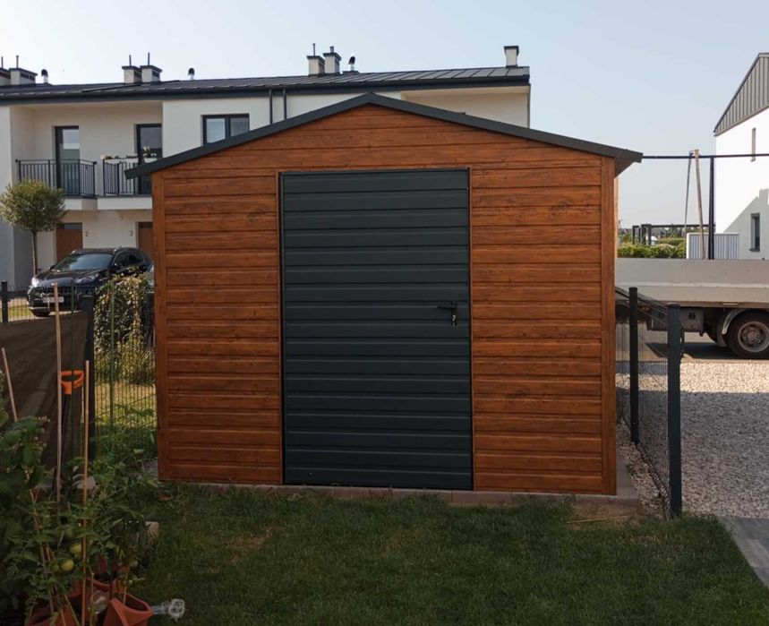 Domek narzędziowy garaż ogrodowy drewnopodobny dwuspad PRODUCENT (229)