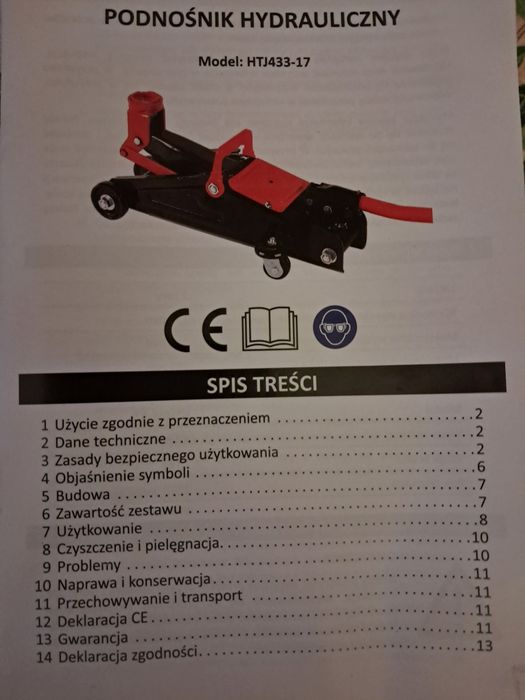 Podnośnik hydrauliczny samochodowy NOWY