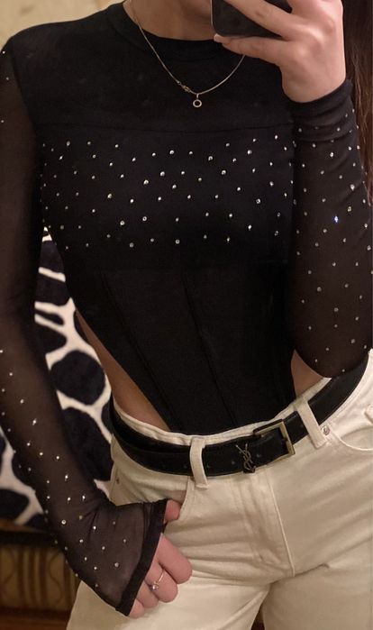 Корсетный бодик с камнями