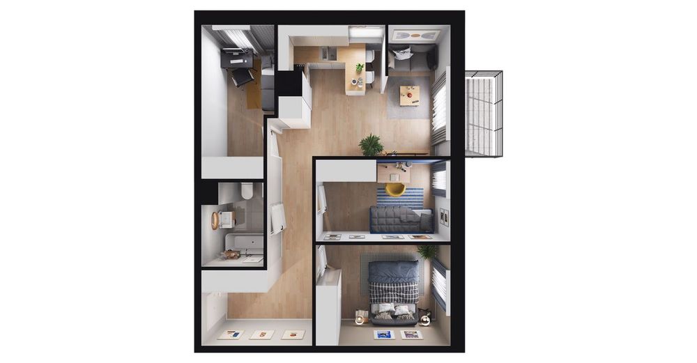 4-pokojowe mieszkanie 55m2 + balkon Bezpośrednio